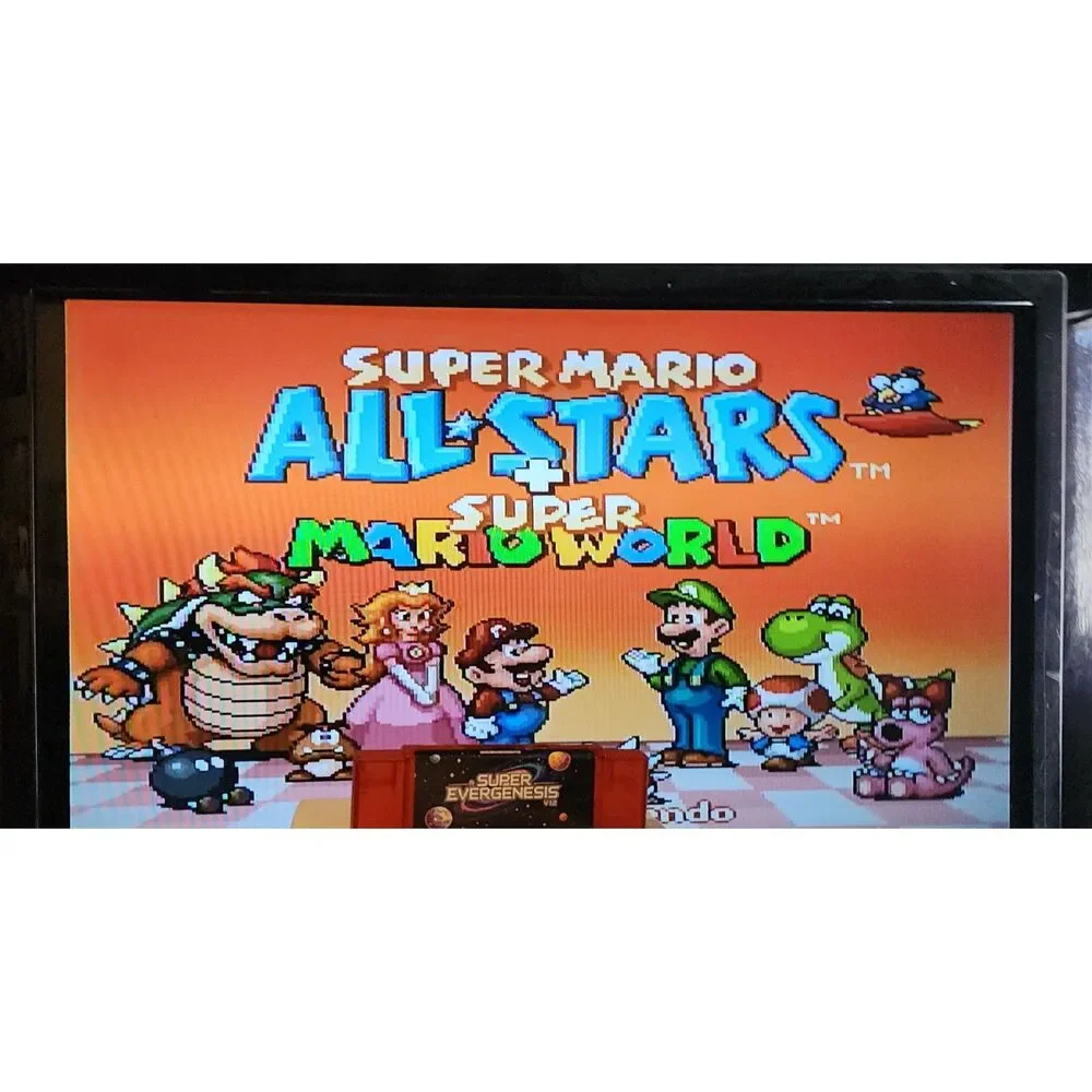 Super Nintendo 3000 in 1 Multi Video Game Cart SNES Retro Gaming Clear Red